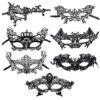 NINVVS 7 pieces of lace hollow masks, Unshaped masks, sexy masquerade masks, black ladies eye masks, role-playing accessories, used in carnivals, theme parties, masked prom steampunk buy now online