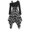 AMhomely Dresses for Women UK Clearance Long Sleeve Round-Neck Retro High Waist Gothic Lattice Makings Dress Christmas Dresses Fancy Dress Party Winter Dresses Jumper Dress Knitted Dress steampunk buy now online