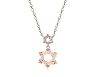 Necklaces for Women Girls Snowflake Color Pendant Necklaces Setting With Cubic Zirconia 925 Silver Christmas Snowflake Pendant Necklace 18'' Fashion Necklace Collarbone Chain Choker Necklaces steampunk buy now online