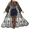 marysgift Women's Swim Cover-Ups & Sarongs Sheer Cardigans Summer Lace 3/4 Sleeve Open Front Beach Kimono Jackets Crochet Beach Dress L-Black steampunk buy now online