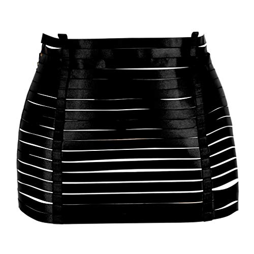 Woman's Body Harness Short Skirt Belt Stretchy Fabric Dance Photography Leg Strap Lingerie cage Plus Size Punk Gothic (Black) steampunk buy now online