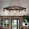 miwaimao Ralph Pipe Chandelier E27*8 Steampunk Bright Chandelier Loft Style Living Room Dining Room Square Chandelier 8 Head Wrought Iron Bar Cafe Decorative Ceiling Chandelier Easy to Install steampunk buy now online