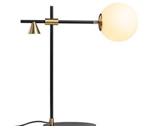 Desk Lamp Modern Simple Lighting Study Office Bedroom Bedside Reading Lamp Scales Weights Design Spherical Glass Shade Black Wrought Iron Carbon Steel Table Lamp E27 Light with Button Switch steampunk buy now online