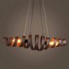 Chandeliers Ceiling Light, Industrial Vintage Rusty Color Metal Spiral Pendant Light Classic Iron Steampunk E27 Double Head Hanging Lamp for Living Room Restaurant Kitchen steampunk buy now online