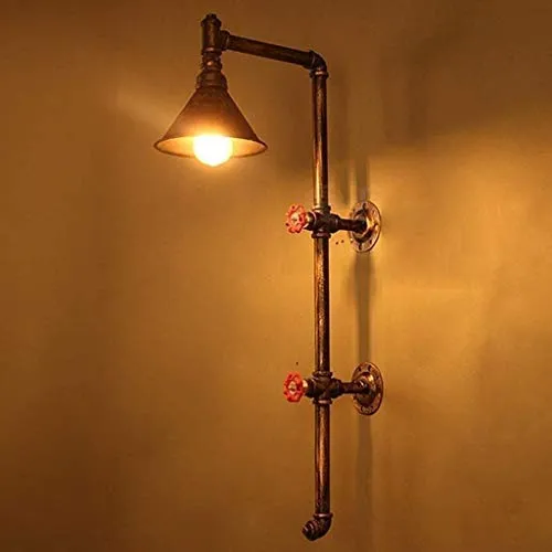 NZDY Bracket Light Minimalist Style Metal Bracket Lighting Water Pipe Metal Wall Lamp Rust Color, Retro Industrial Wind Steampunk Bracket Light 1 Light, for Bedroom Restaurant Living Room Hotel Stain steampunk buy now online