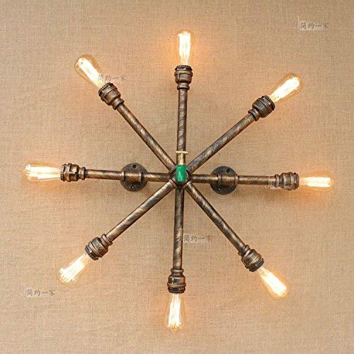UWY 8-Lights Loft Retro Industrial Wrought Iron Metal Wall Lamp Vintage Water Pipe Edison E27 Wall Light Fixtures Antique Steampunk Metal Wall Sconces for Bar Corridor Stairs Balcony Cafe Decor steampunk buy now online