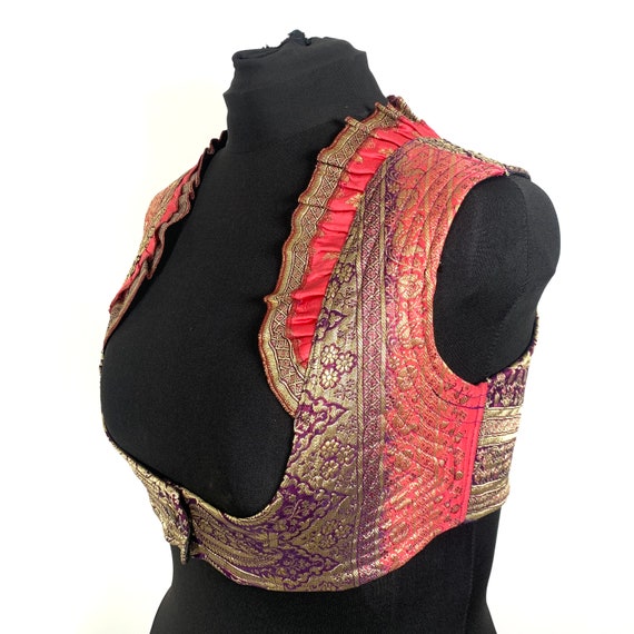 UK-4XL. Underbust Corset Choli. Silk Plus Size Steampunk, Tribal, Pagan, Fantasy, Gothic, Larp, Dark Mori, Goth, Goa, Top SKU:447-5675 by KARMASUITSYAonETSY steampunk buy now online