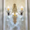 European Classic 2 Heads Crystal Wall Lamp, Luminous Crystal Lamp Arm, Elegant Room Decoration, Indoor Wall Lamp, Bedroom Bedside, Living Room, Corridor, Lounge, Dining Room steampunk buy now online
