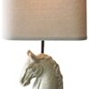 Antique Horse Head Cracked Resin Table Lamp, Linen Lampshade, E27, American Country Table Light, Bedroom, Living Room, Hallway, Room Decoration steampunk buy now online