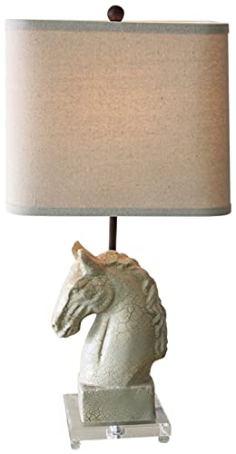 Antique Horse Head Cracked Resin Table Lamp, Linen Lampshade, E27, American Country Table Light, Bedroom, Living Room, Hallway, Room Decoration steampunk buy now online