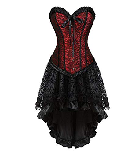 Martya Women's Gothic Waist Cincher Boned Corsets and Steampunk Bustiers Dress with Skirt Plus Size steampunk buy now online