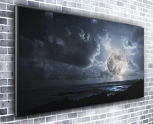Beautiful Moon Panoramic Canvas Art Print Picture Framed XXL 55 inch x 24 inch Over 4.5 ft wide x 2 ft high Ready to Hang steampunk buy now online