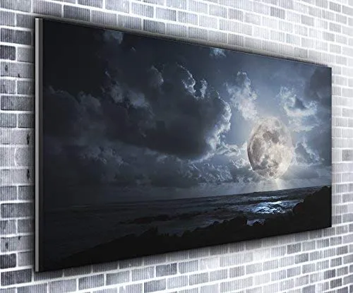 Beautiful Moon Panoramic Canvas Art Print Picture Framed XXL 55 inch x 24 inch Over 4.5 ft wide x 2 ft high Ready to Hang steampunk buy now online