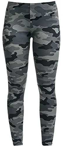 Urban Classics Women's Camouflage Leggings Comfortable Sport Pants, Stretchy Workout Trousers with Military Print, Regular Skinny Fit, Dark Camo, M steampunk buy now online