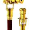 Telescope Walking Stick Costume Wooden Cane Foldable Rosewood Stick Steampunk Style (Polished Brass) e Wooden Cane steampunk buy now online