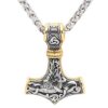 GuoShuang Viking 316L Stainless Steel Thor Hammer Mjolnir Amulet Scandinavian Pendant Necklace steampunk buy now online