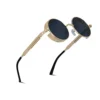besbomig Retro Circle Sunglasses Steampunk Style Eyewear - Vintage UV400 Protection Polarized Sunglasses Round Lens Metal Frame for Men Women Unisex steampunk buy now online