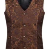 Ro Rox Men's Tailored Gothic Steampunk Brocade Waistcoat - Brown (X-Small) steampunk buy now online