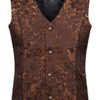 Ro Rox Men's Tailored Gothic Steampunk Brocade Waistcoat - Brown (X-Small) steampunk buy now online