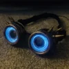 Glowing Steampunk Goggles / Gold Spikey Light Up Cyberpunk X-Ray Goggles / Cosplay Goggles / For EDM, Rave, Music Festival / Neon Effect by TheWickedLotus steampunk buy now online