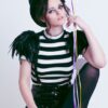 Halloween Black feather epaulette shoulder pieces, black wings, feather shoulders by rougepony steampunk buy now online