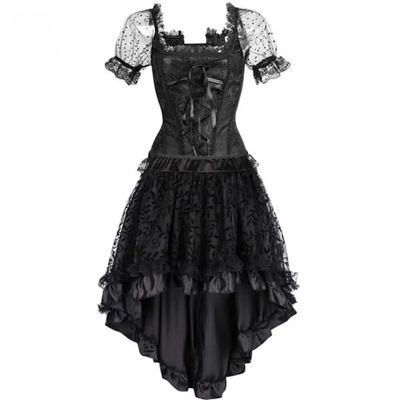 Retro Style Steampunk Goth Dress, Vintage Costume, Burlesque Vintage Costume Corset Dress, Steampunk Clothing Clubwear Dress, Gothic Dress by 20stCenturyStore steampunk buy now online