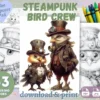 Steampunk Adult Coloring Pages, Digital Print, Birds, Funny Adult Coloring Book, Light Grayscale Illustrations, Pages for Procreate, iPad by ColorCraftersArt steampunk buy now online