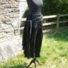 Vintage, Satsuma, London, Made In Britain, Black, Polyester, Sateen And Lace, Long, Flared, Skirt With Waist Tie, Size 14, Steampunk, Gothic by IndustriousImaginare steampunk buy now online