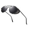 ANDOILT Steampunk Style Round Sunglasses for Men Women Vintage Retro Eyewear Matel Frame UV400 Protection Black frame Gray lens steampunk buy now online