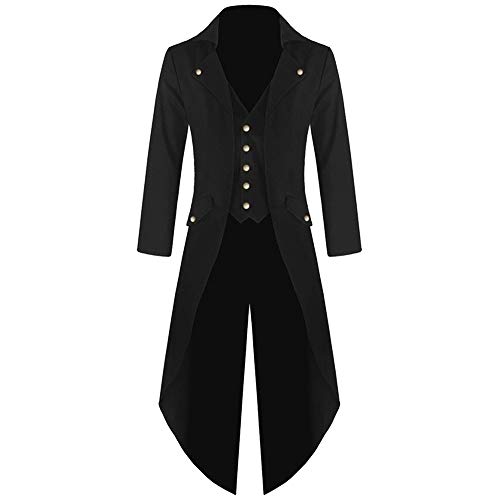 Mens Jackets, SHOBDW Men's Womens Long Tops Windbreaker Retro Steampunk Tailcoat Gothic Frock Uniform Party Carnival Costume Cosplay Outwear Coat Costume (34, Black) steampunk buy now online