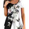 CHICZONE Ladies Tops Casual Short Sleeve T-Shirts Loose Comfy Flowy Tunic Cute Pleated Blouse GrayLeaves steampunk buy now online