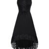 SCARLET DARKNESS Women Gothic Dress Sleeveless Square Neck Medieval A-line Dress for Party L Black steampunk buy now online