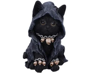 Nemesis Now Feline Cloaked Grim Reaper Cat Figurine, Polyresin, Black, 16cm steampunk buy now online