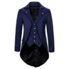 Lalaluka Men's Jacket Tailcoat Steampunk Gothic Rock Vintage Lapel Buttons Long Sleeve Suits Uniform Tuxedo Coat Victorian Uniform Dress Men Cosplay Costume, navy, L steampunk buy now online