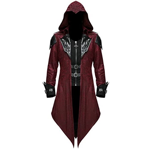 TMDD Mens Tailcoat Jacket Gothic Vampire Swallowtail Trench Coat Vintage Steampunk Outwear Fancy Dress Costume Halloween Party Cosplay Uniform,L steampunk buy now online