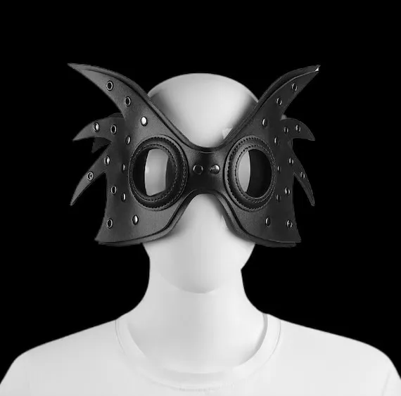 mens patent leather mask Black with studs and Spikes, Spike Leather Mask, Leather Masquerade Mask rivets spikes studs black leather masks by Steampunk07 steampunk buy now online mens patent leather mask Black with studs and Spikes, Spike Leather Mask, Leather Masquerade Mask rivets spikes studs black leather masks by Steampunk07 steampunk buy now online