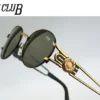 Steampunk sunglasses men, Le Club 1502 53 NLOR, Vintage 90s unique black & gold oval sunglasses women NOS by CarettaVintageCo steampunk buy now online