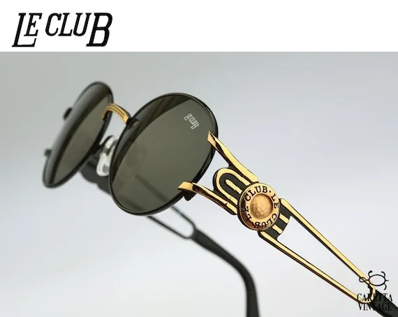 Steampunk sunglasses men, Le Club 1502 53 NLOR, Vintage 90s unique black & gold oval sunglasses women NOS by CarettaVintageCo steampunk buy now online Steampunk sunglasses men, Le Club 1502 53 NLOR, Vintage 90s unique black & gold oval sunglasses women NOS by CarettaVintageCo steampunk buy now online
