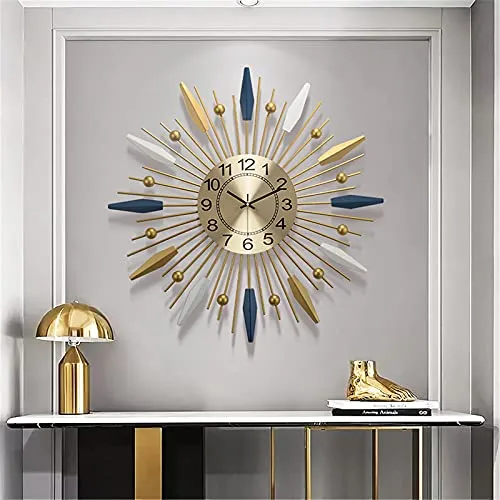 Spacmirrors Mid Century Modern Clock 24'' Starburst Wall Clock, Battery Operated Quartz Movement, Large Decorative Wall Clocks for Living Room,Office steampunk buy now online