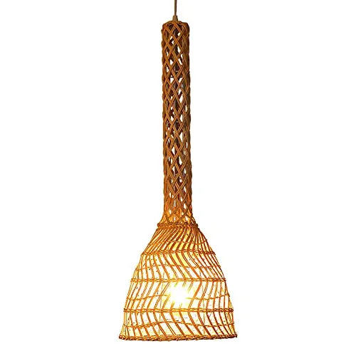 LBSWYH Wicker Rattan Ceiling Hanging Light Fixture Hand-Woven Weaving Bamboo Art Hall Wicker Chandelier Kitchen Island Adjustable Hanging Wire Rattan Light Fixture（73cm） steampunk buy now online