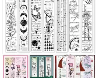 GLOBLELAND Vintage Bookmark Background Clear Stamps Butterfly Dragonfly Floral Words Lace Label Silicone Clear Stamp Seals for Cards Making DIY Scrapbooking Photo Journal Album Decoration steampunk buy now online