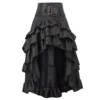 Women Renaissance Skirt Plus Size Ruffle High Low Steampunk Skirt Gothic Halloween Skirt Victorian Costume (A-Black, XXXXL) steampunk buy now online