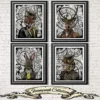 Steampunk Animals Wall art on Antique dictionary book pages. Set of 4 prints, Fox print, Rabbit print, owl print and Stag print steampunk buy now online