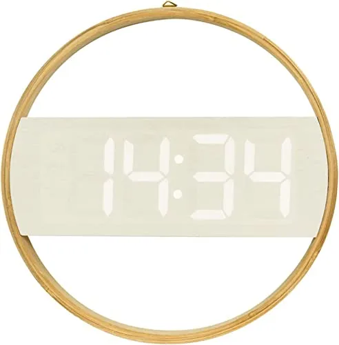 TAISK Wall Clock Wooden Round Silent Wall Clock, USB Charger Modern Design Wall Clock, Silent and No Ticking Wall Decor Art Ornament steampunk buy now online
