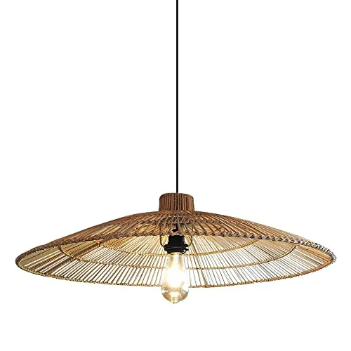 LBSWYH 1-Light Handwoven Umbrella Pendant Light Rattan Wicker Pendant Lighting Hanging Light Farmhouse Dining Room Ceiling Light Wicker Chandelier steampunk buy now online