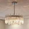 LBSWYH Round Crystal Hanging Light Modern Light Luxury Pendant Light Fixtures, 5-Light E14 Gold Ceiling Fixture Hanging Lamp for Dining Room Living Room Bedroom steampunk buy now online