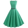 Women's Dress Vintage Sleeveless Summer Solid Vadim O Neck Dresses Ball Gown Party Dress,Green,L steampunk buy now online
