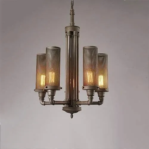 Light Lamp American Retro Industrial E27 Chandelier Steampunk Ceiling Light European Household Business Indoor Lighting Iron Pipe Chandelier Nostalgic Retro Restaurant To Chandelier (Color : 5 heads), steampunk buy now online