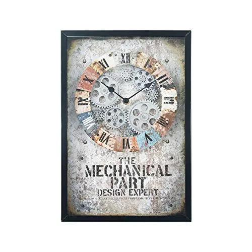 AMZUS Home Metal Wall Decor, Wall Clock for Living Room Decor, Large Wall Clock, Antique Handmade Vintage Gear Design Metal Wall Clocks Retro Steampunk Skeleton Home Decor Clocks steampunk buy now online