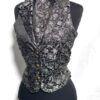 2 pcs women waistcoat outfit silver/Black Victoria ivy Brocade Waistcoat ,Matching Self tie cravat to fit bust 32”,34”,36”38”40” by SteamPunkMastery steampunk buy now online